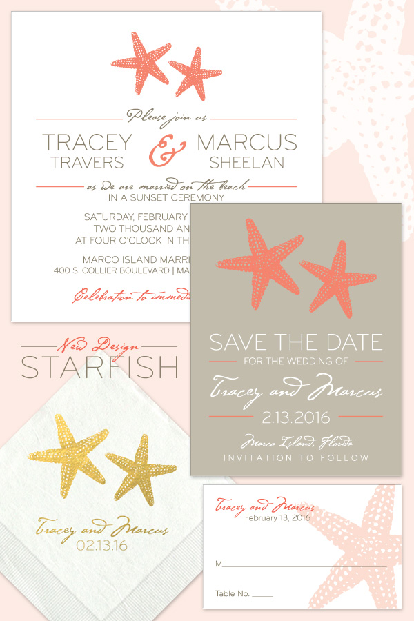 Starfish Wedding Invitation Suite