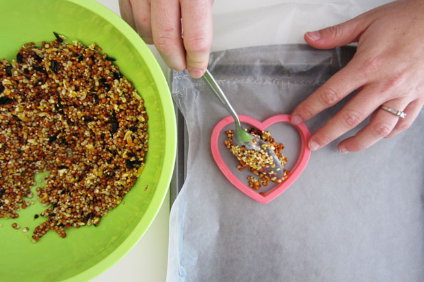 how to: heart-shaped birdseed wedding favors