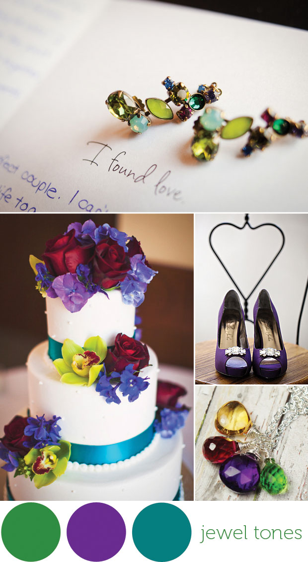 color: jewel tones -- wedding inspiration board