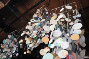 recycled wedding invitation paper chandelier