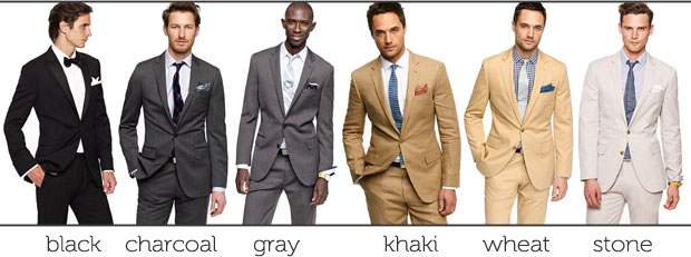 suit colors for mens wedding day attire