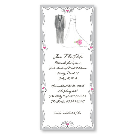 Slim Bride and Groom Save the Date