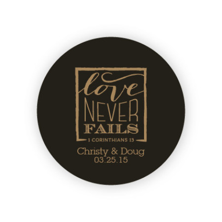 Love Never Fails 2" Round Sticker