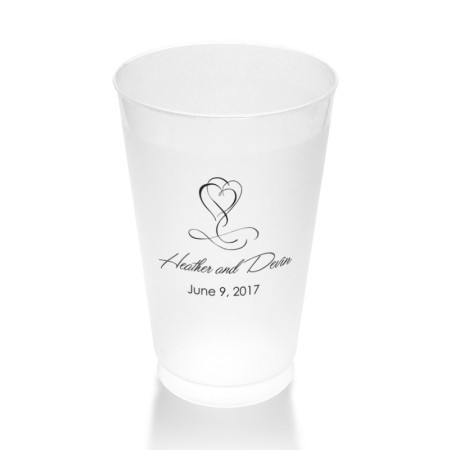 Flourished Hearts Clear or Frosted Plastic Tumblers