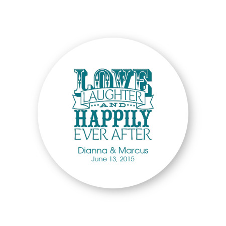 Love Laughter and Happily Round Coasters