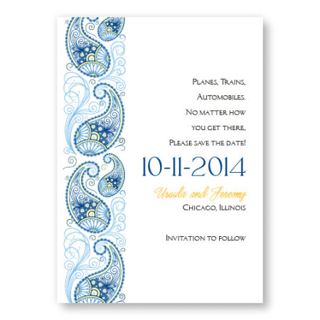 Paisley Charm Save The Date Cards