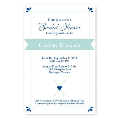 Hearts and Arrows Bridal Shower Invitations