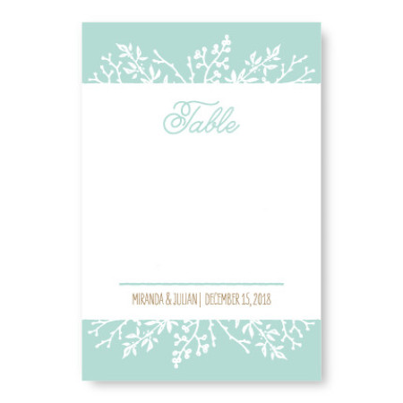Winter Flora Table Cards