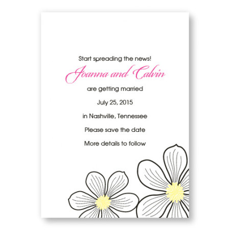 Stylish Blooms Save The Date Cards