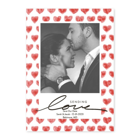 Flutterpation Photo Save The Date Cards Red