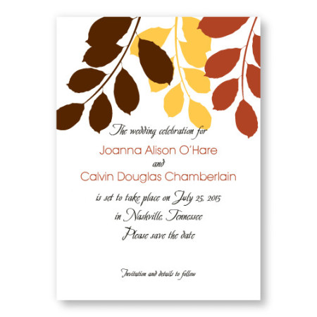 Passionate Leaves Save The Date Cards