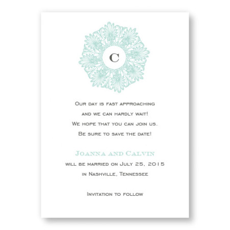 Initial Perfection Save The Date Cards
