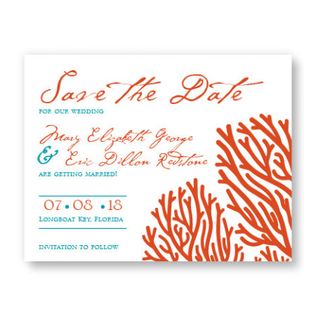 Coral Save The Date Cards