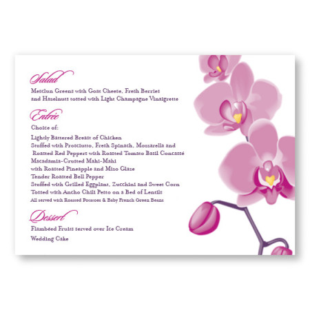 Tropical Orchid Menu Cards