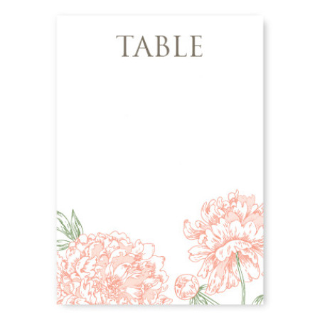 Peony Table Cards
