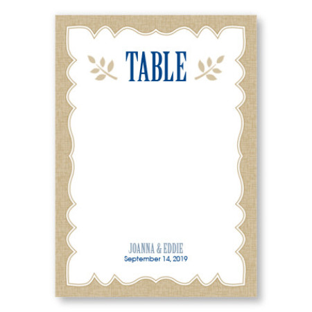 Burlap Table Cards