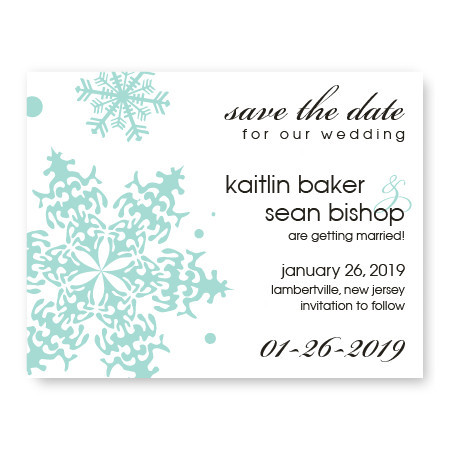 Falling Snow Save The Date Cards
