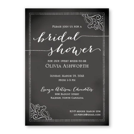 Chalkboard Bridal Shower Invitations