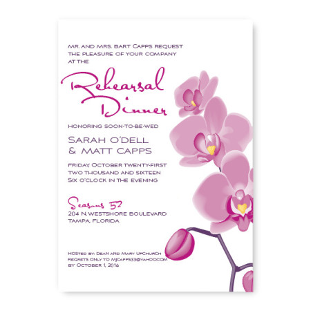Orchid Rehearsal Dinner Invitations