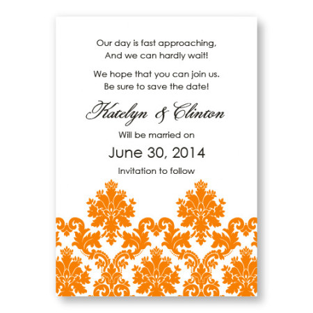 Engagingly Damask Letterpress Save the Date