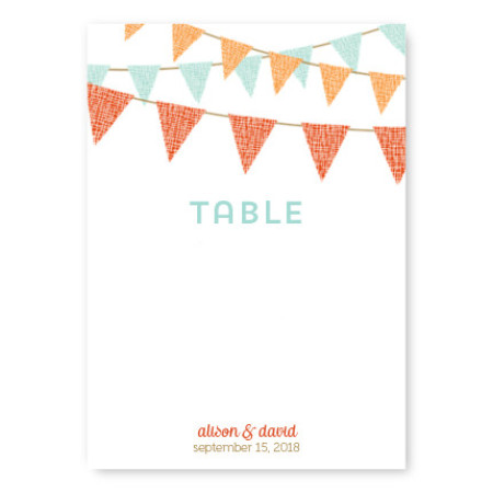 Bunting Table Cards