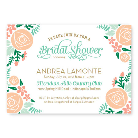 Floral Cluster Bridal Shower Invitations