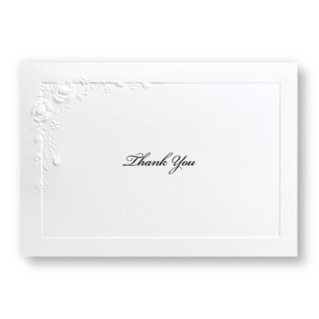 Small Embossed Roses Thank You Cards - LIMITED STOCK ON HAND