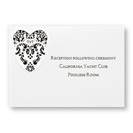 Double Damask Hearts Reception Cards - LIMITED STOCK ON HAND