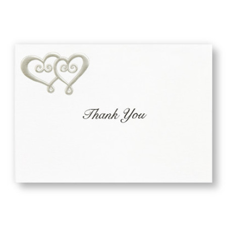 Double Hearts Thank You Cards