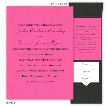 Vertical Folio Pocket Invitations