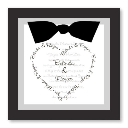 All My Heart Black and White Wedding Invitations