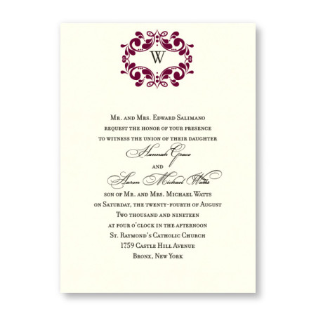 Angelina Monogram Wedding Invitations