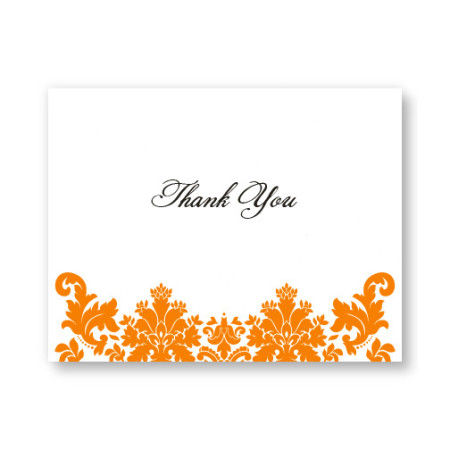 Engagingly Damask Letterpress Thank You Cards
