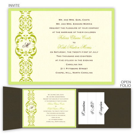 Lacey Folio Pocket Wedding Invitations