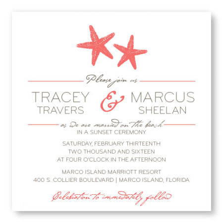 Starfish Beach Wedding Invitations