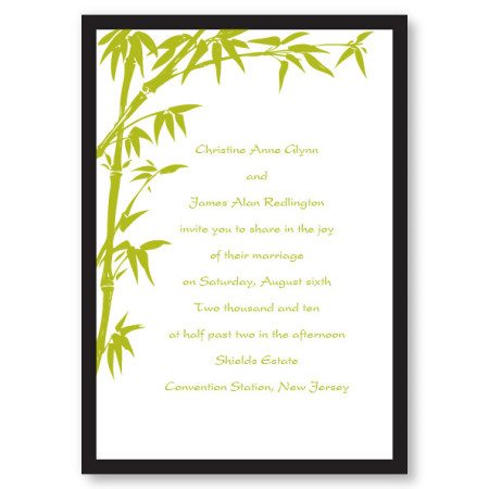 Bamboo Breeze Kiwi Wedding Invitations