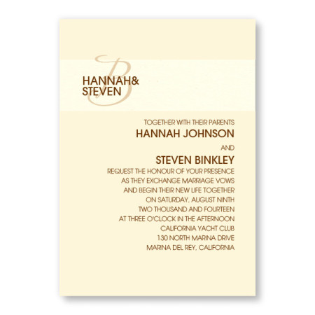 Band of Love Initial Wedding Invitations