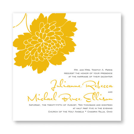 Bliss Square Floral Wedding Invitations