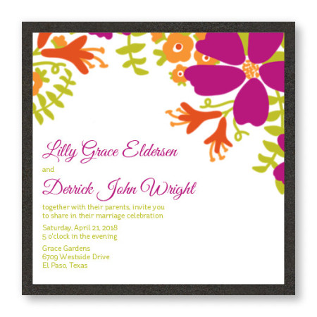 Bloom Square  2-Layer Floral Wedding Invitations