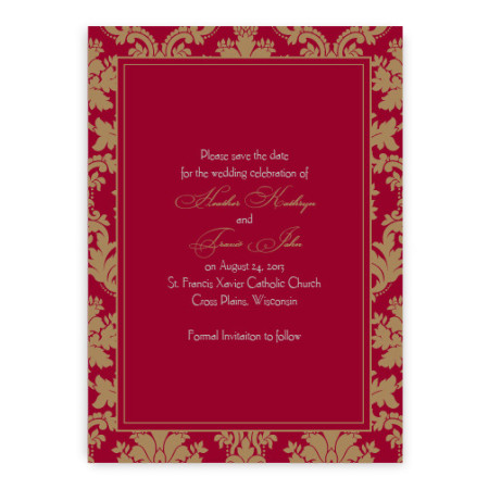 Clarissa Damask Save the Date Cards