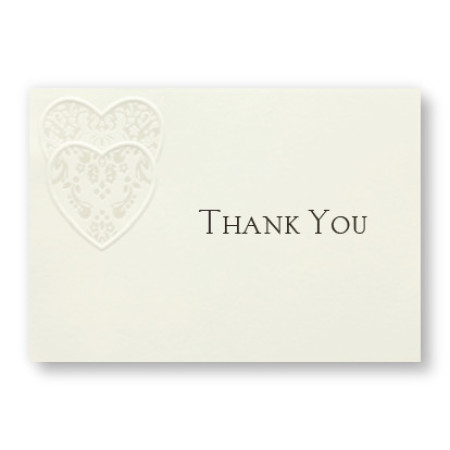 Damask Hearts Thank You Cards