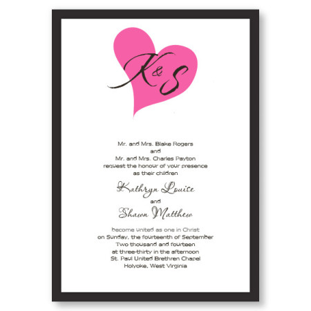Forever In My Heart Pink Wedding Invitations