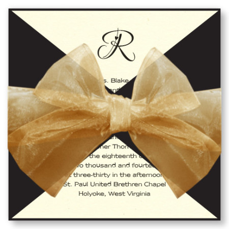 Initially Yours Black Wrap Wedding Invitations