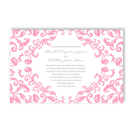 Inspiration Floral Letterpress Wedding Invitations