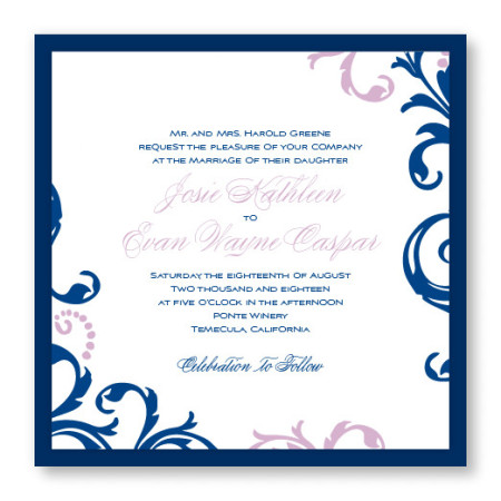 Josie Square 2-Layer Scroll Wedding Invitations