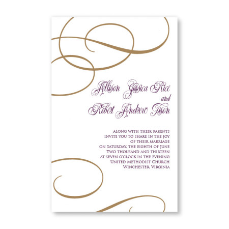 Lavish Spirals Letterpress Wedding Invitations