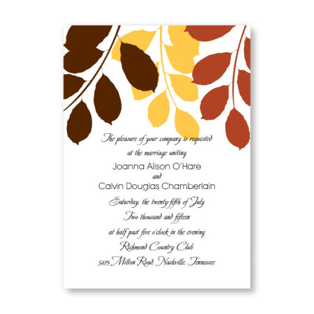 Passionate Leaves Autumn Wedding Invitations