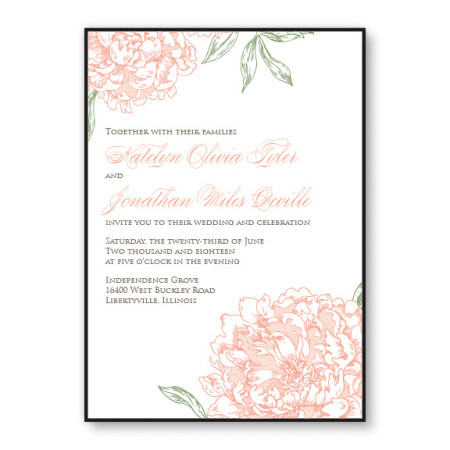 Peony 2-Layer Floral Wedding Invitations
