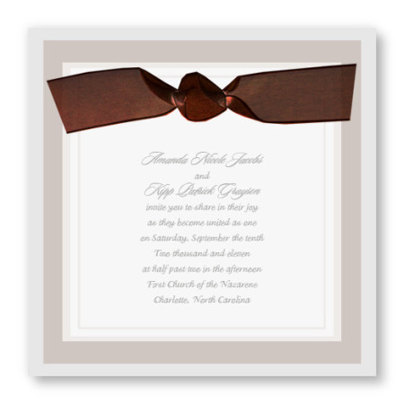 Timeless Style Brown Wedding Invitations