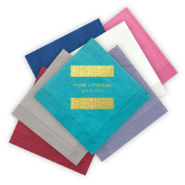 Modern Feather Foil Luncheon Napkins